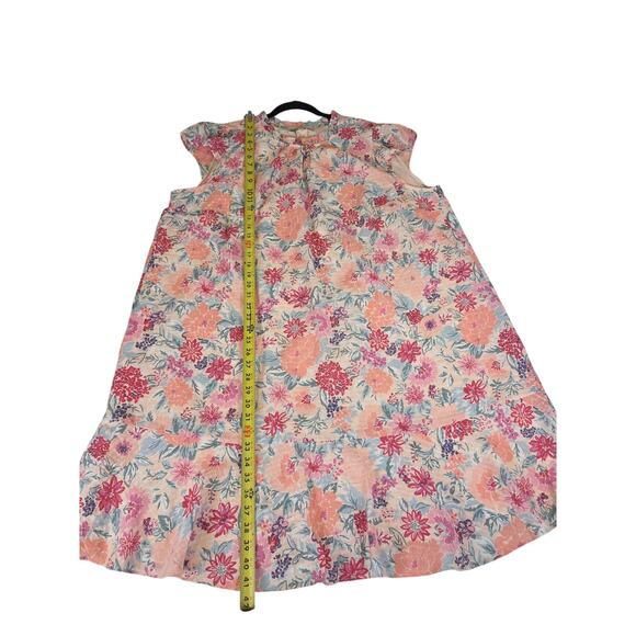 Ann Taylor LOFT Floral Flutter Peplum Keyhole Woven Flounce Dress Pink Size 22 - Picture 3 of 8